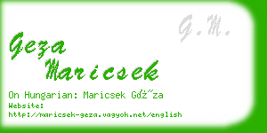 geza maricsek business card